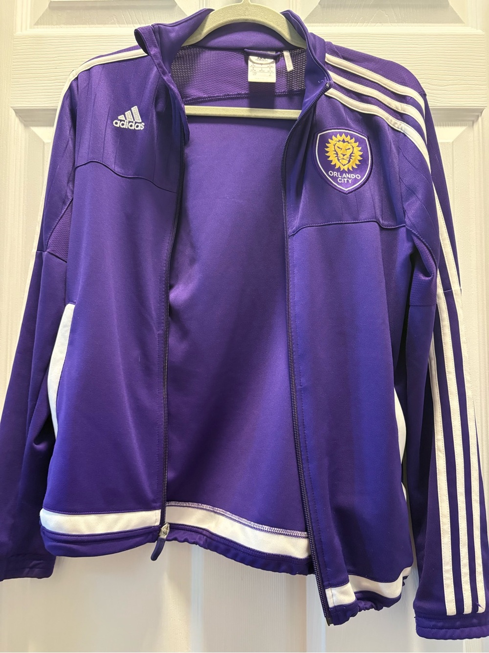 adidas Purple and White Orlando City Track Jacket